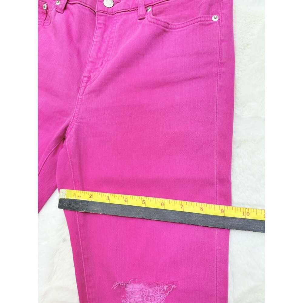 LAUREN RALPH LAUREN Dark Pink Denim Premier Skinny Cropped Ankle Jeans ~ 8 - Picture 9 of 16